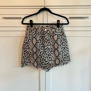 Snakeskin denim skirt, Zara S
